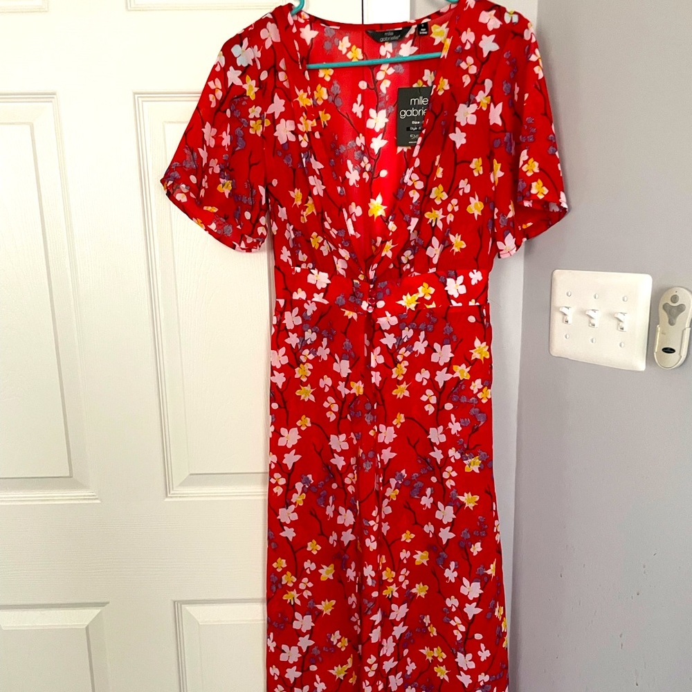 Bright chiffon sheer floral kimono / cover-up maxi